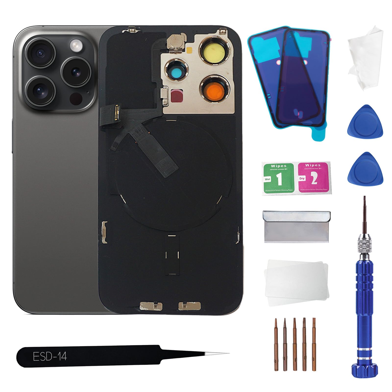 Amazon.com: 15 Pro Max Back Glass Replacement with Wireless